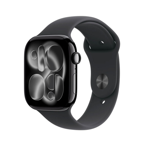 Apple Watch Series 11 GPS 42mm Jet Black Aluminium Case with Black Sport Band - S/M